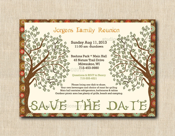 35 Family Reunion Invitation Templates PSD Vector EPS PNG