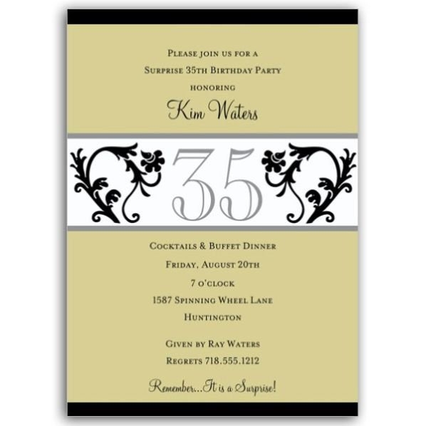 35th Birthday Party Invitation Wording