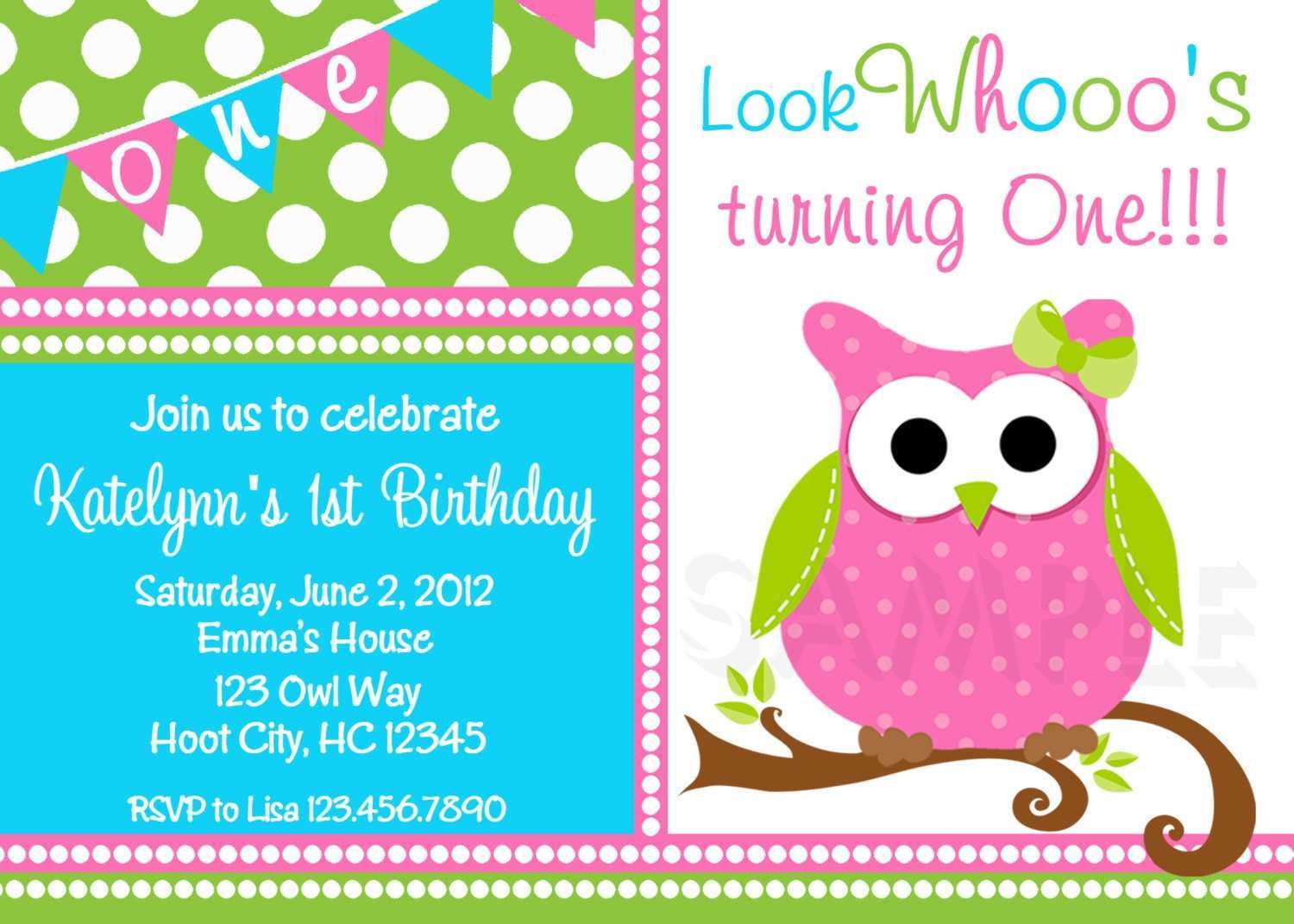 37 Free Printable Owl Birthday Invitation Template Download For Owl
