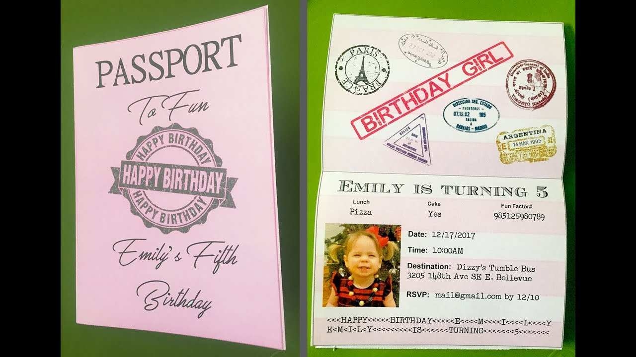 38 How To Create Passport Birthday Invitation Template Free Maker By 