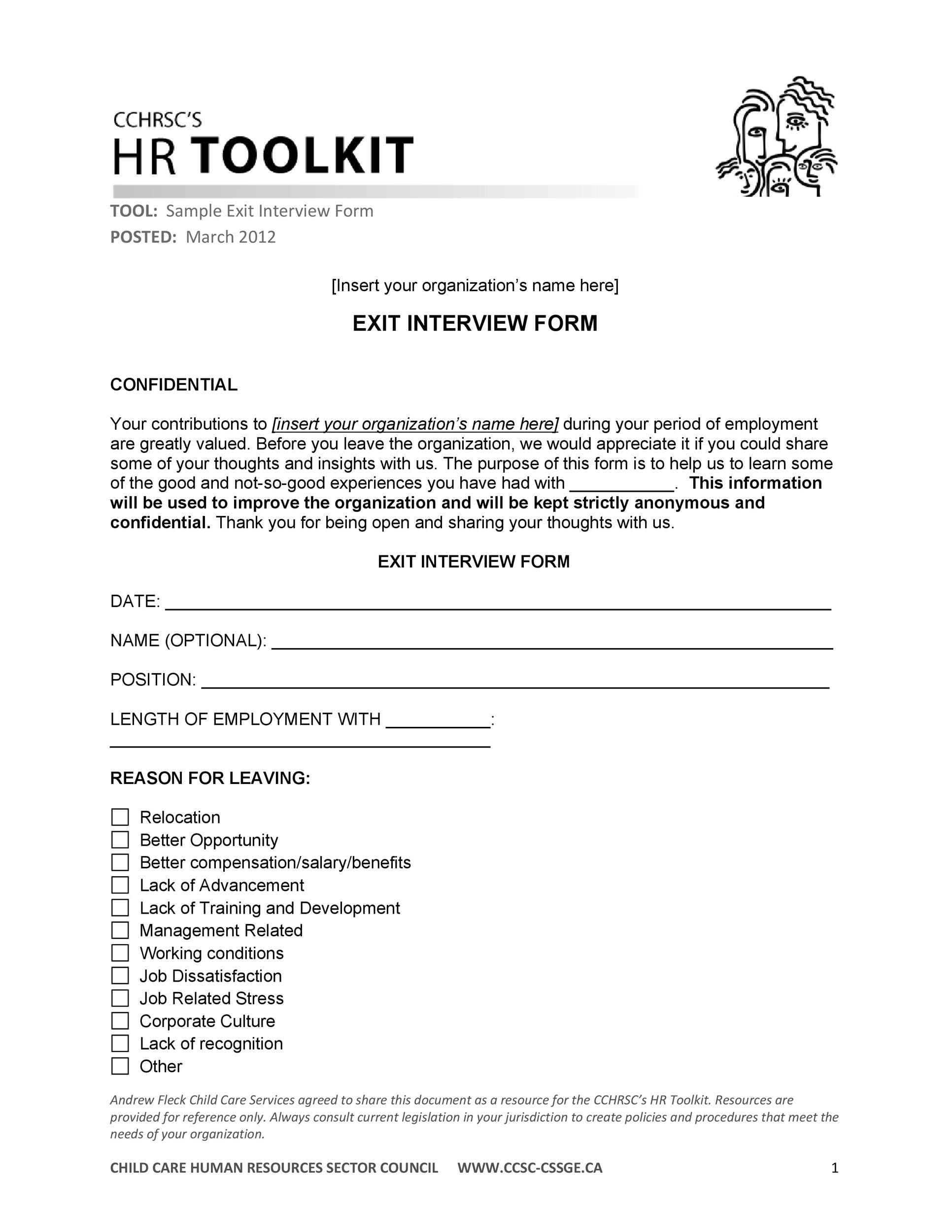 40 Best Exit Interview Templates Forms TemplateLab