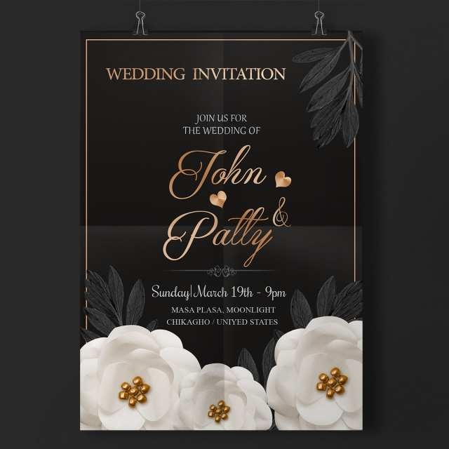 free pink and black invitation templates