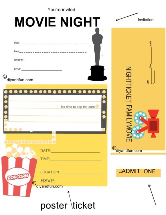 40 Printable Movie Ticket Templates Free Editable