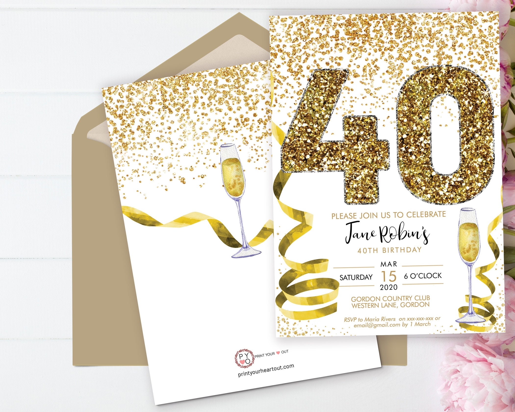 free 40th birthday invitation templates