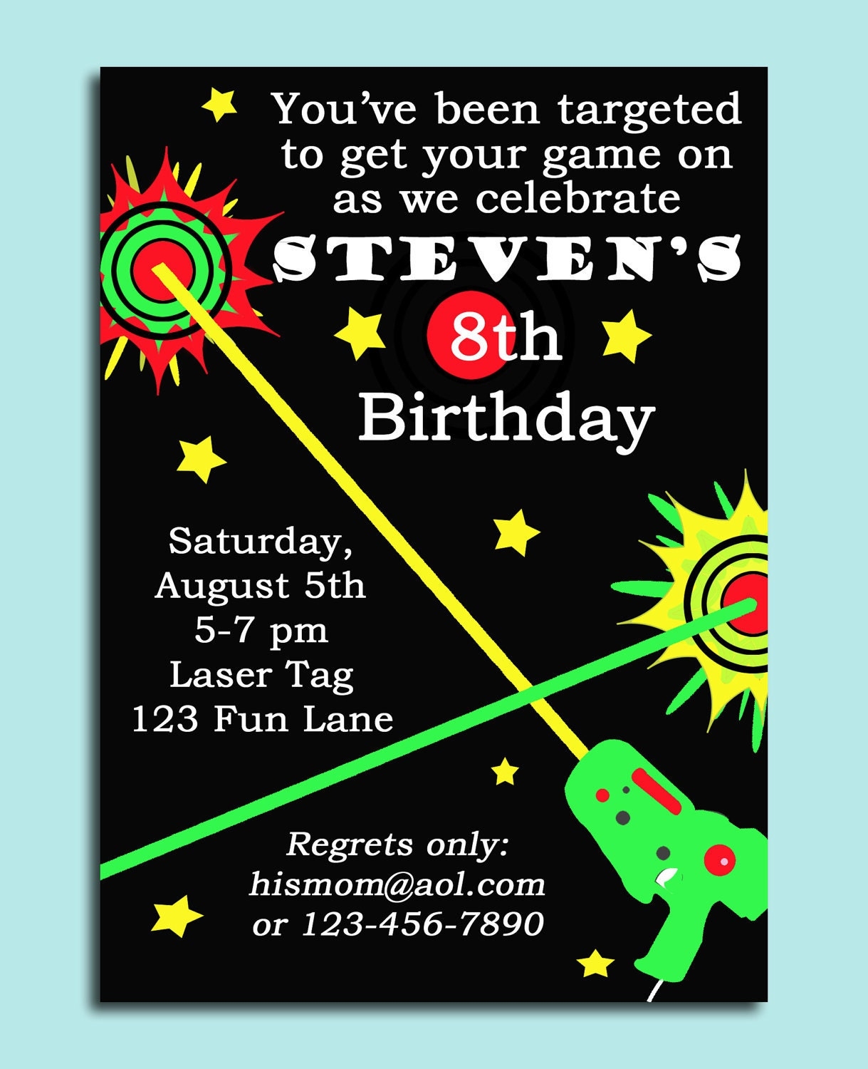 free laser tag party invitations template