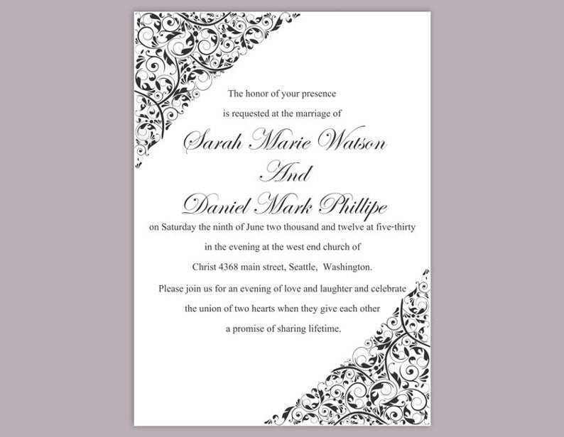 47 Creative Elegant Black Invitation Templates Free Download Maker With 