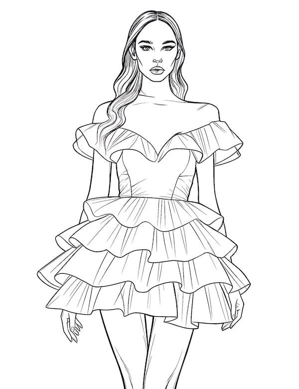 48 Stunning Dress Coloring Pages For Kids And Adults Our Mindful Life