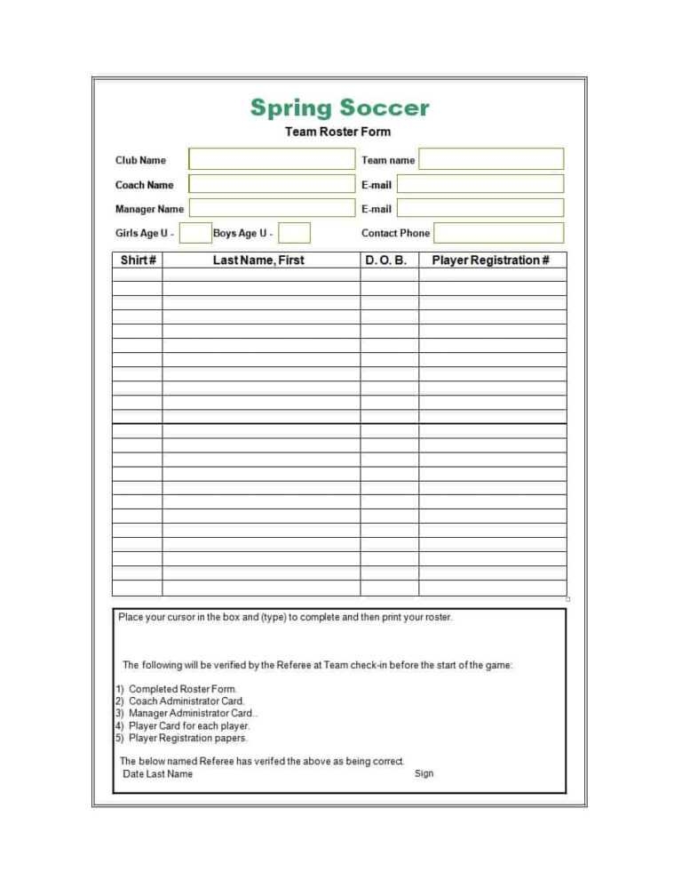49 Printable Soccer Roster Templates Soccer Lineup Sheets In Soccer 