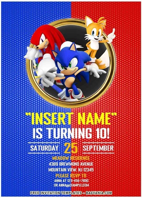 5 Sonic Invitation Templates