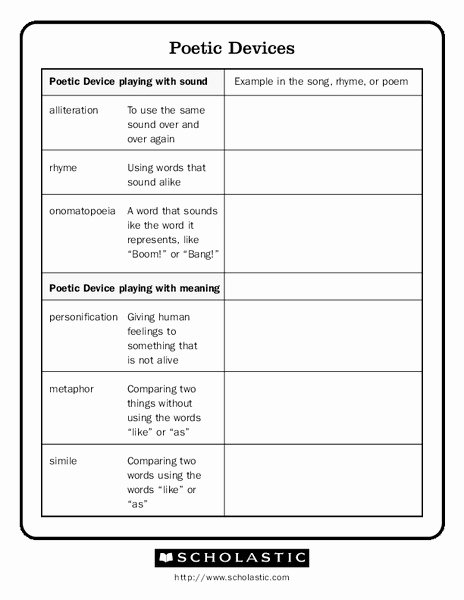 50 Literary Devices Worksheet Pdf Chessmuseum Template Library