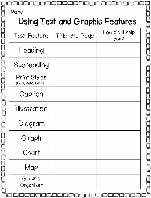 50 Nonfiction Text Features Worksheet
