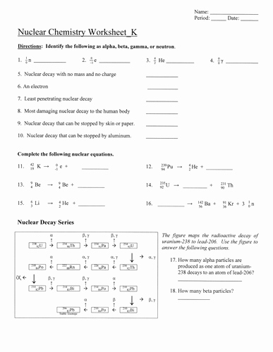 50 Nuclear Chemistry Worksheet Answers