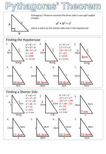 50 Pythagorean Theorem Worksheet Answers