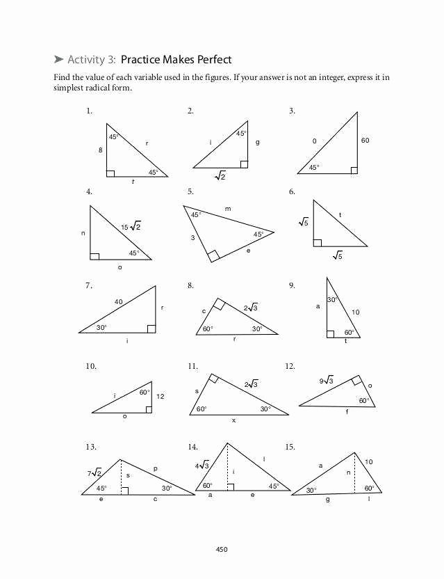 50 Right Triangle Trigonometry Worksheet Answers