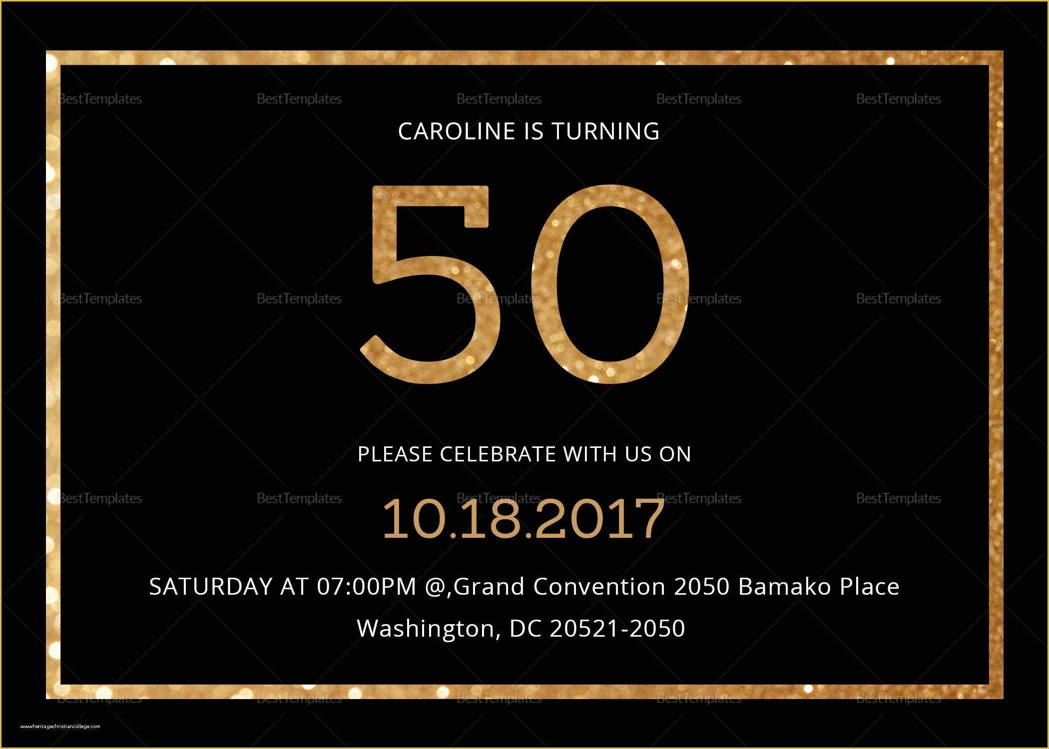 50th Birthday Invitation Templates Word Free Of 50th Birthday