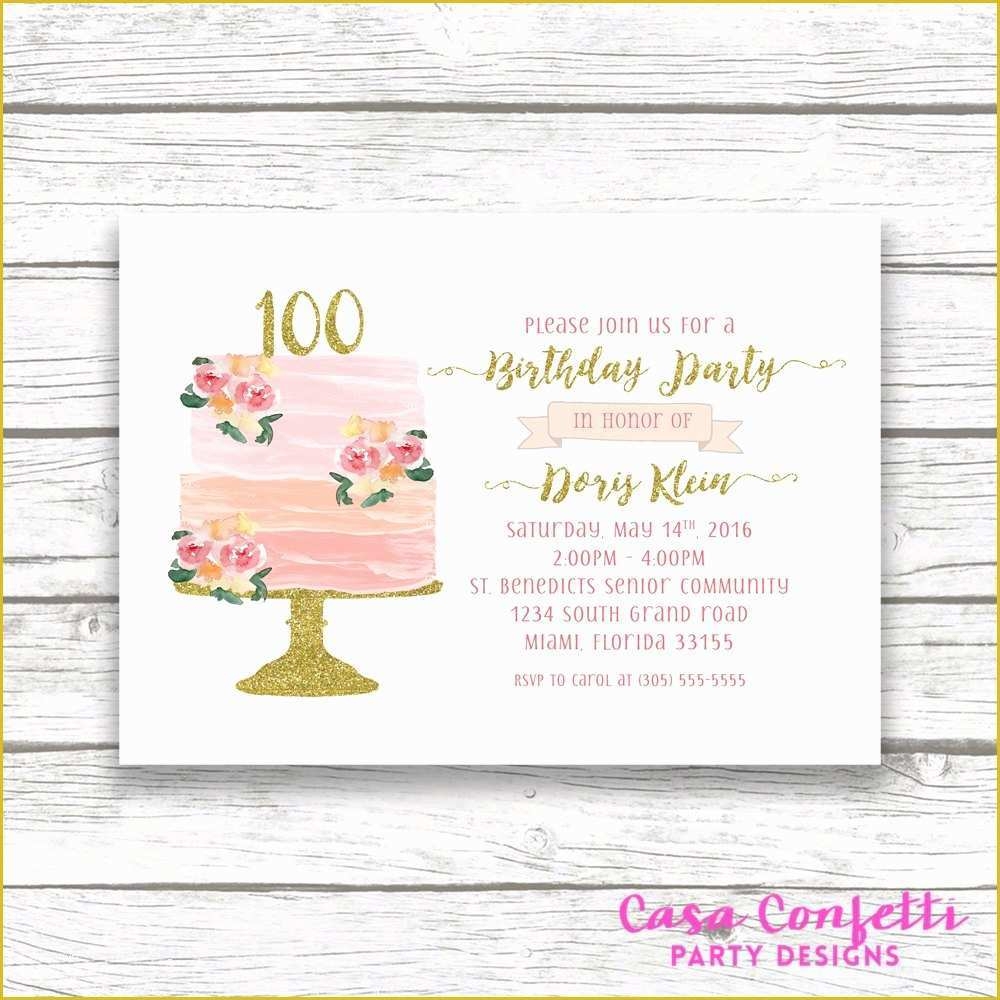 free printable 100th birthday invitation templates