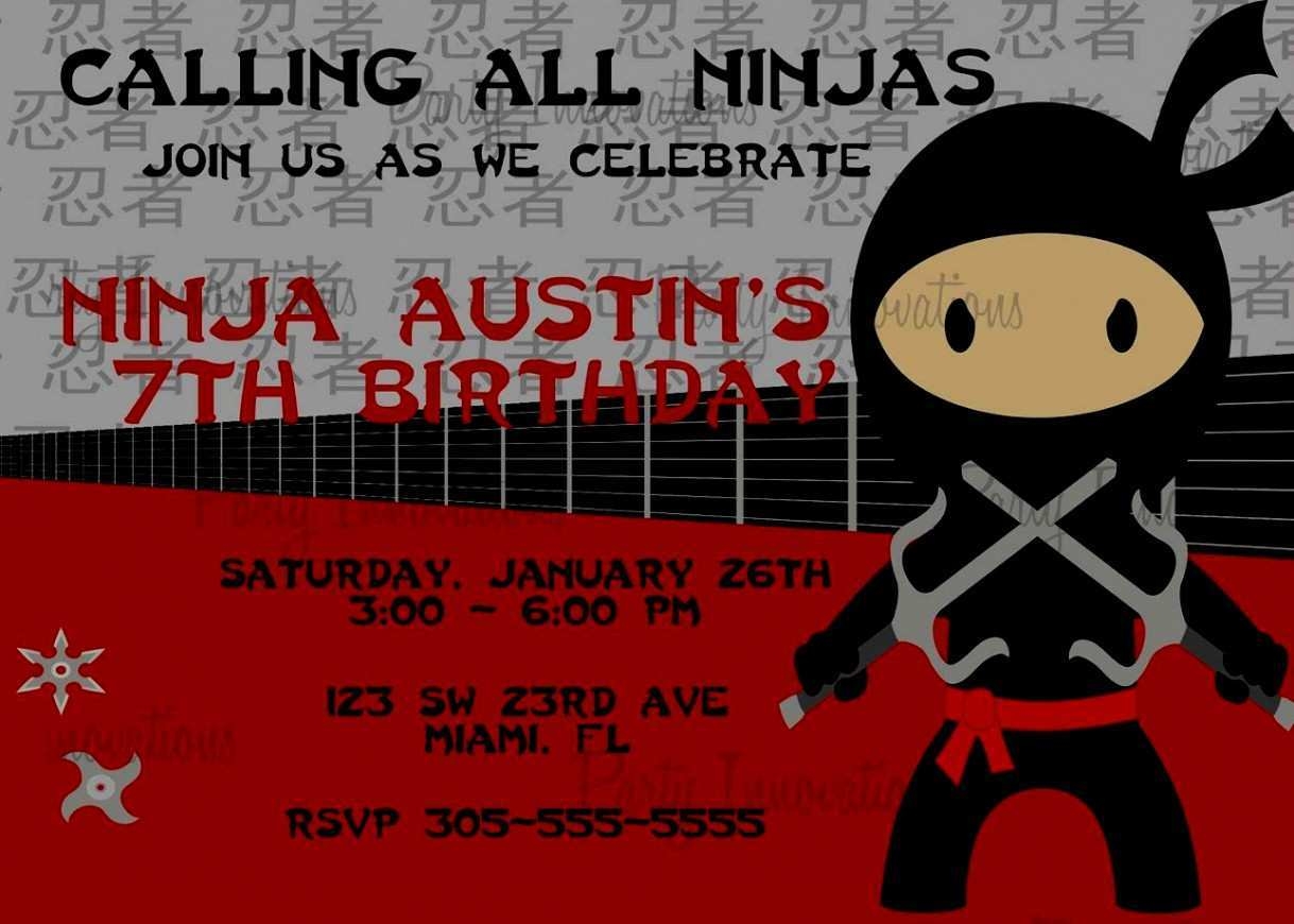 59 Free Printable Ninja Birthday Invitation Template Free Photo For