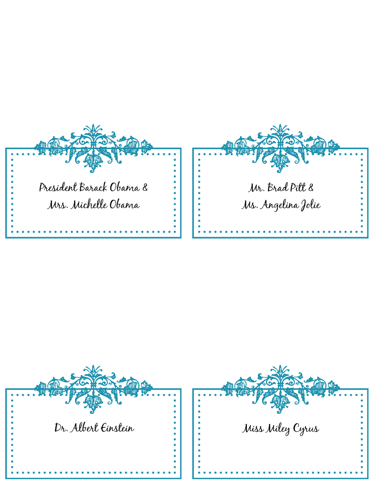 6 Best Images Of Free Printable Wedding Place Cards Free Printable 
