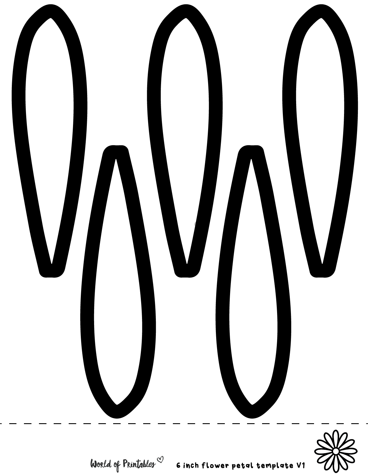 6 petal flower template free printable