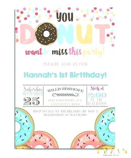 60 Format Donut Party Invitation Template Free With Stunning Design By 