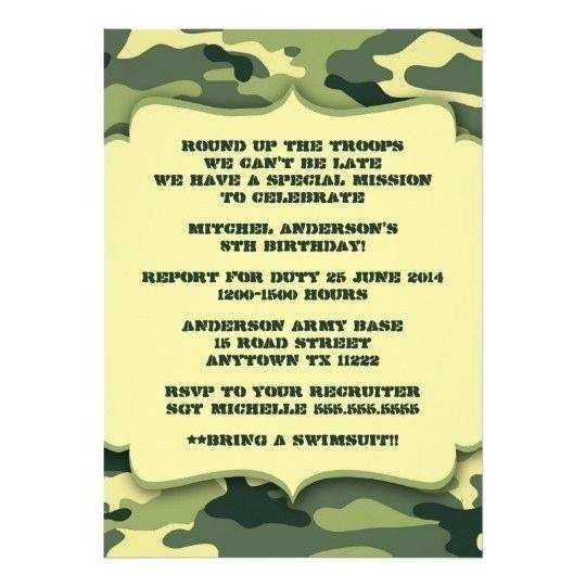 free camouflage party invitation template
