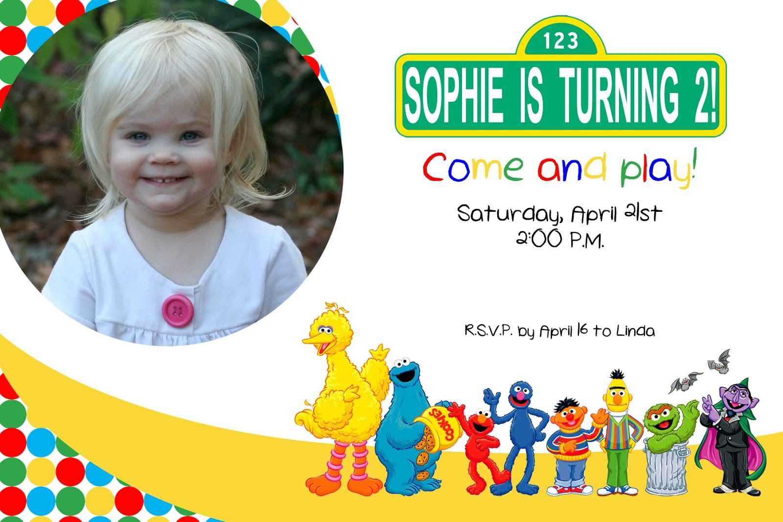 63 Free Sesame Street 1St Birthday Invitation Template Maker For Sesame