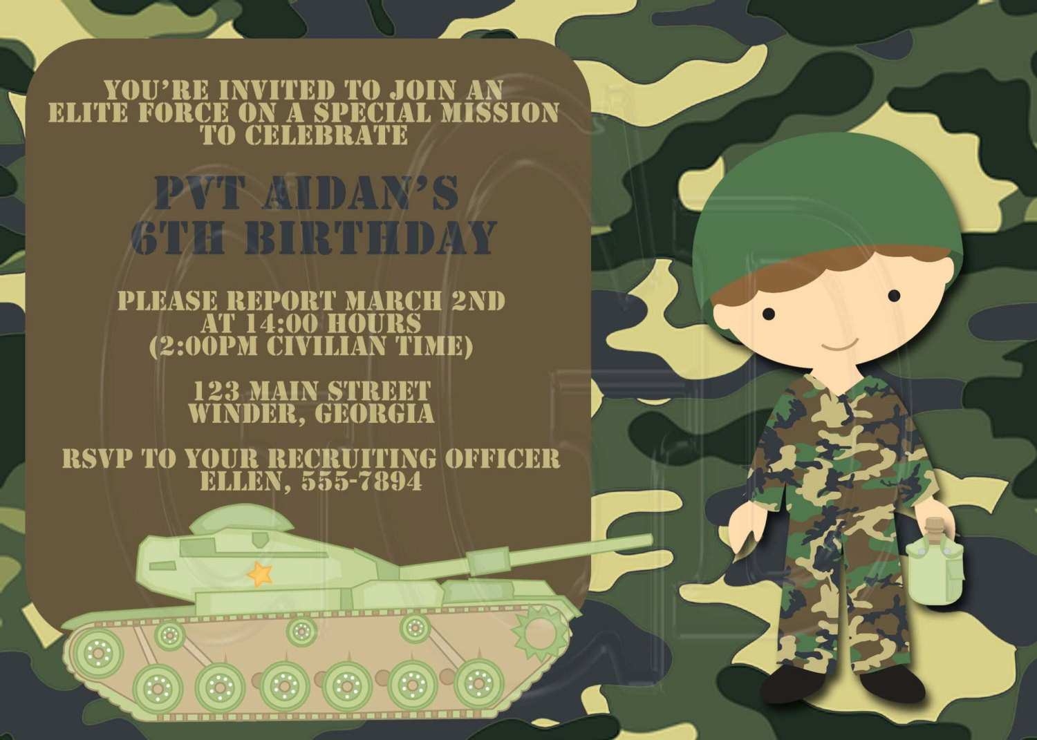 67 Free Camouflage Party Invitation Template Layouts For Camouflage