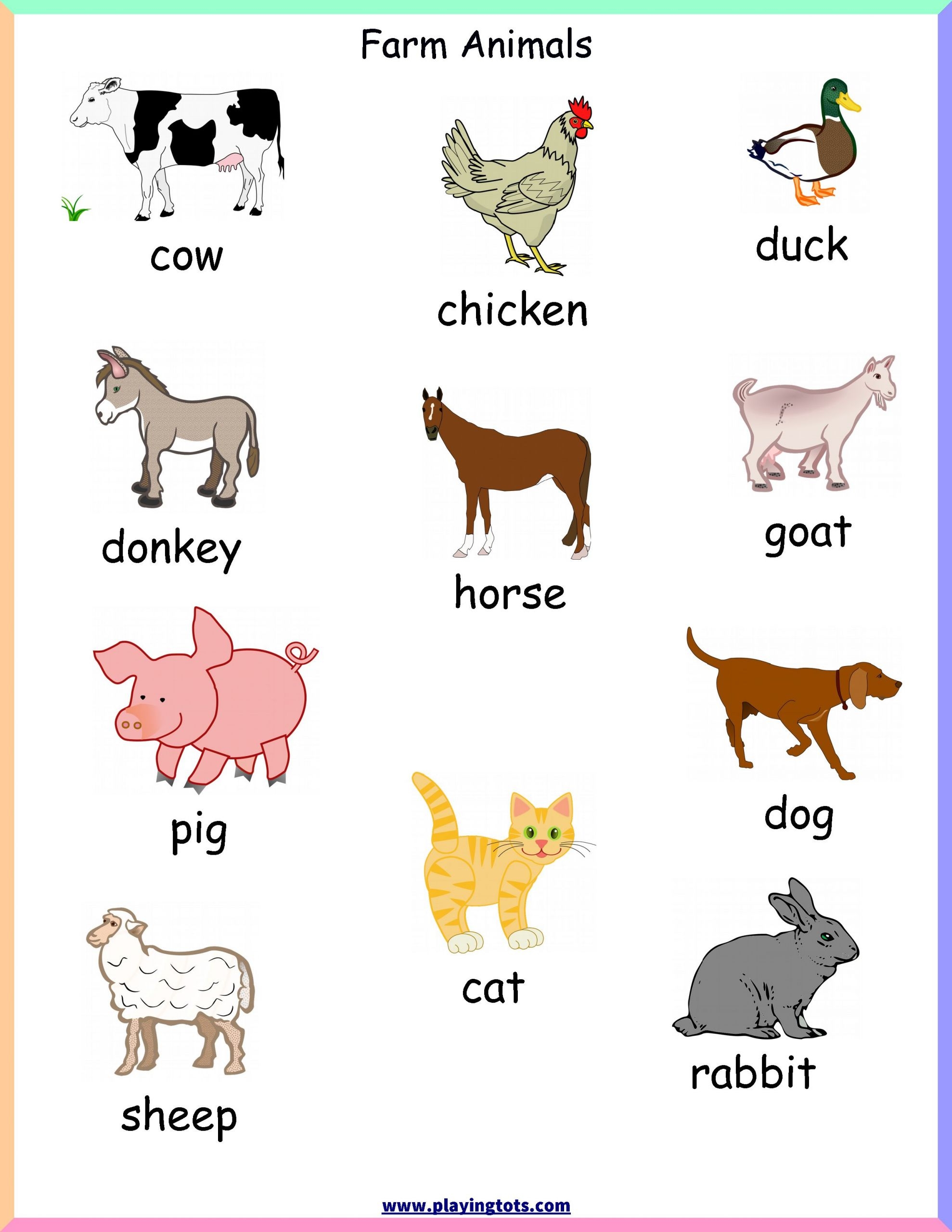 7 Farm Animals Printables Toddlers AMP
