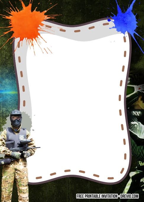 free paintball invitation templates