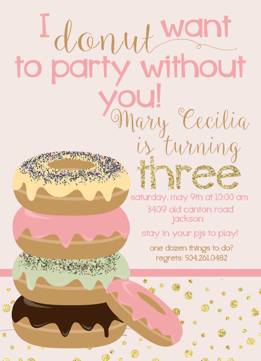 70 Customize Our Free Donut Birthday Invitation Template Download With
