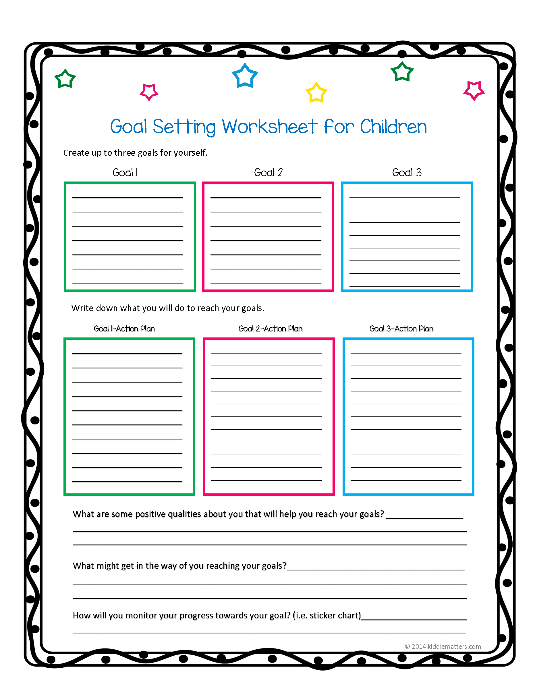 goal setting worksheet for students