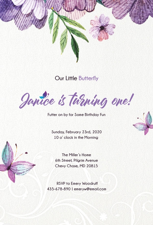 free printable butterfly invitation template