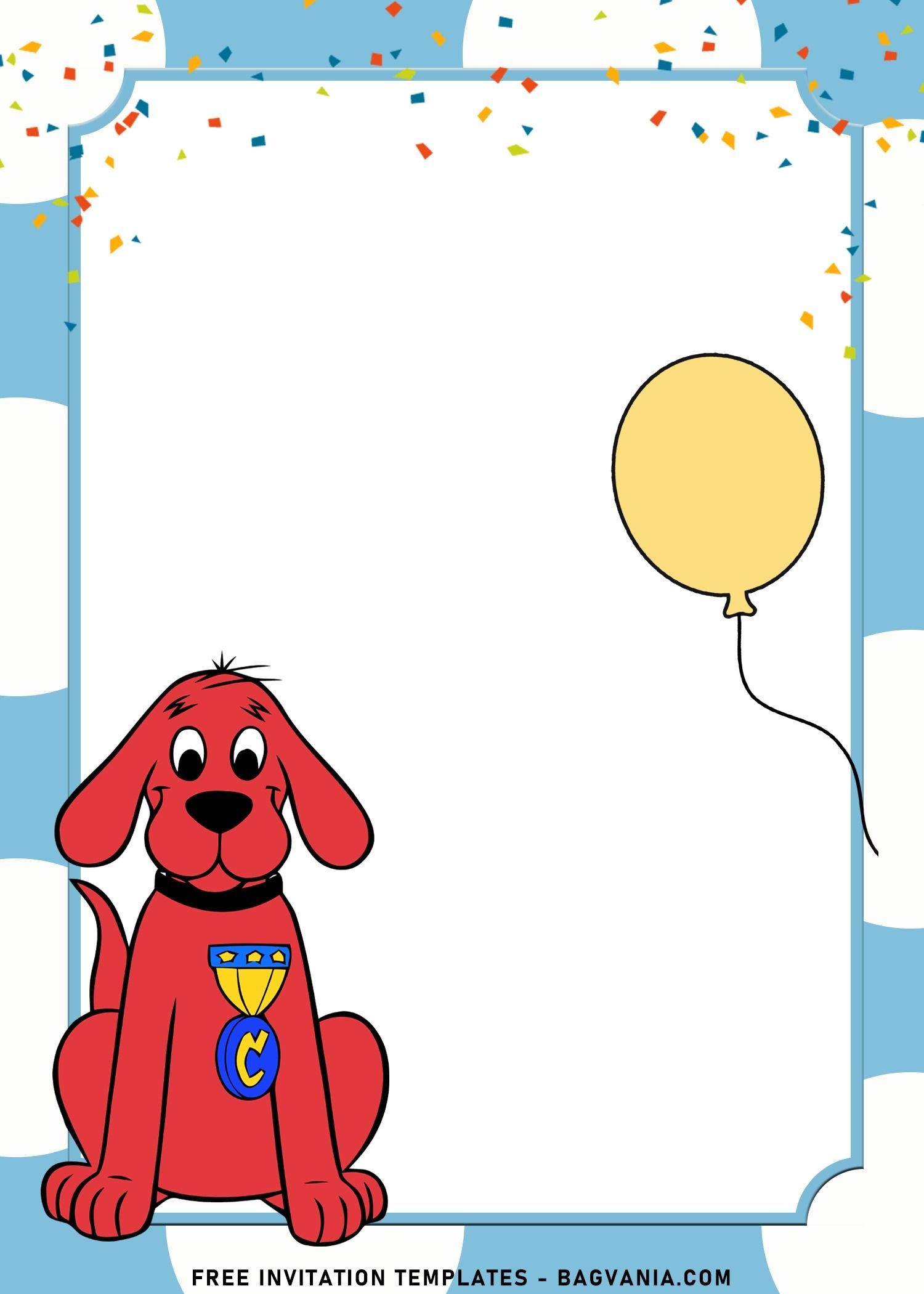 8 Simple Classic Clifford The Big Red Dog Birthday Invitation