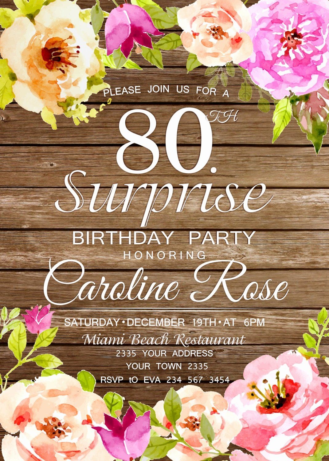 free 80th birthday party invitations templates