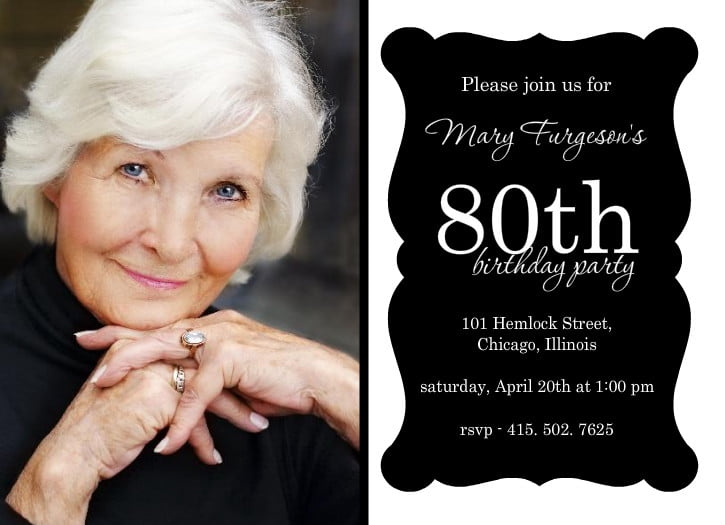 80th Birthday Party Invitations Templates FREE Invitation Templates