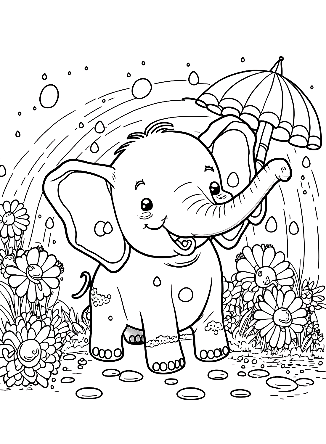 free elephant coloring pages printable