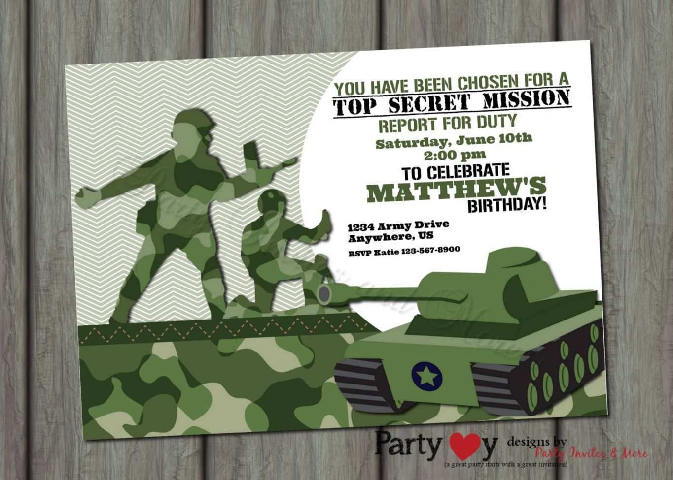 96 Free Printable Camouflage Party Invitation Template For Free For 