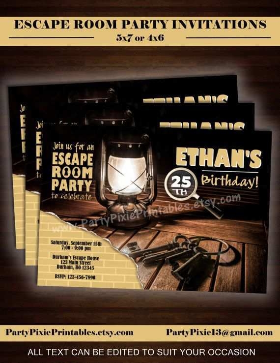 escape room birthday invitation template