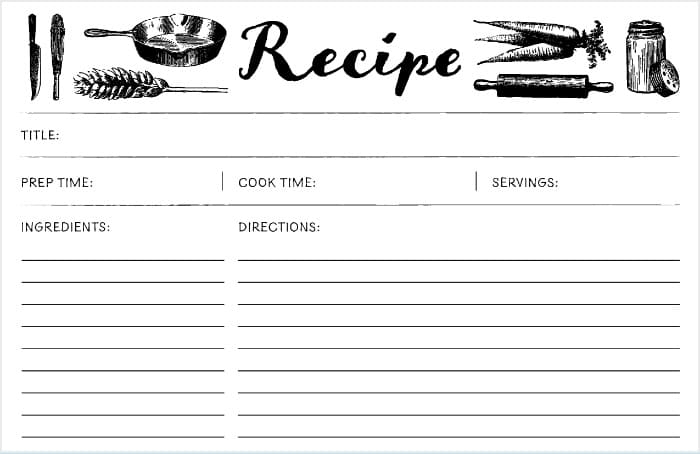 A Recipe Card Printable Free Download And Print For You