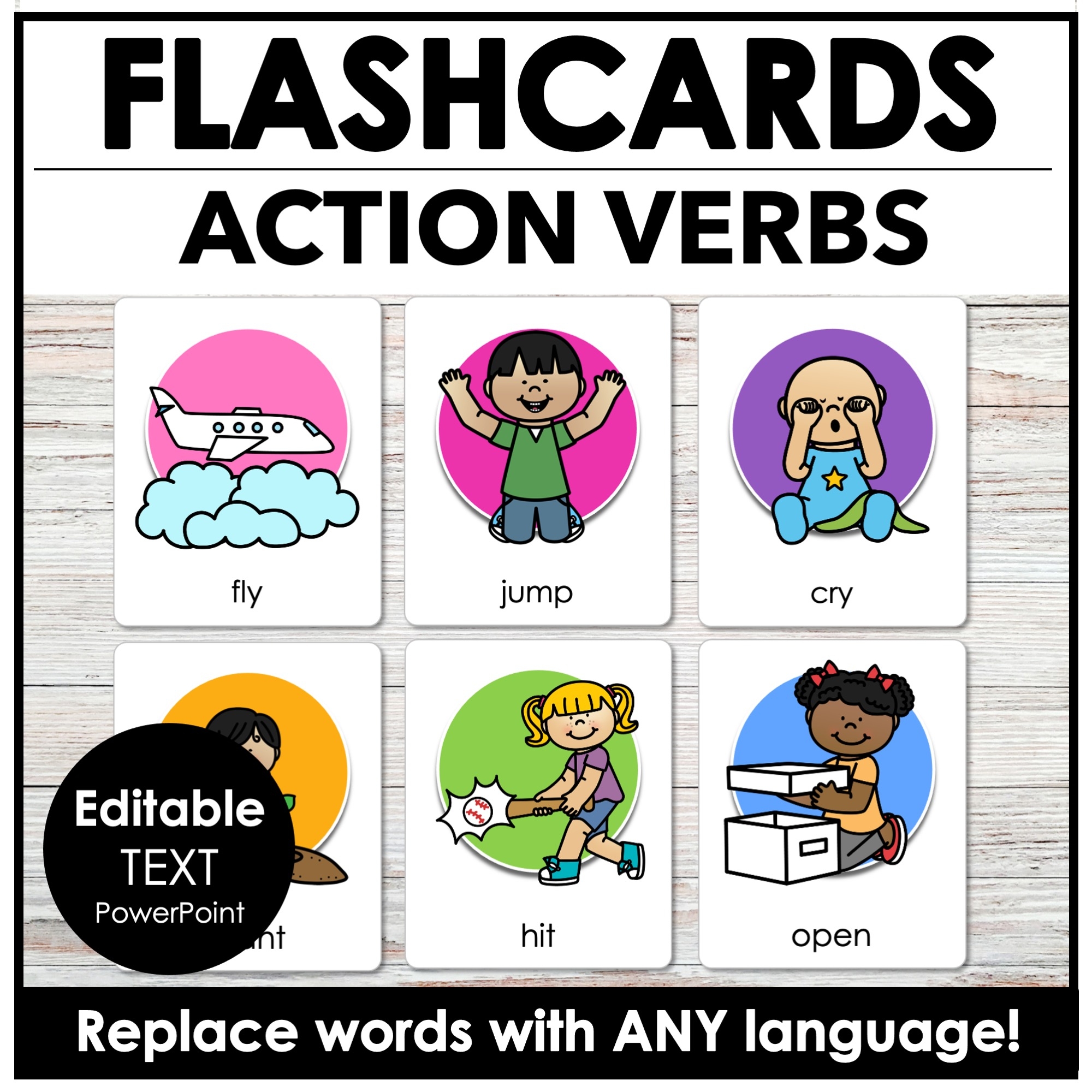 printable verb picture cards