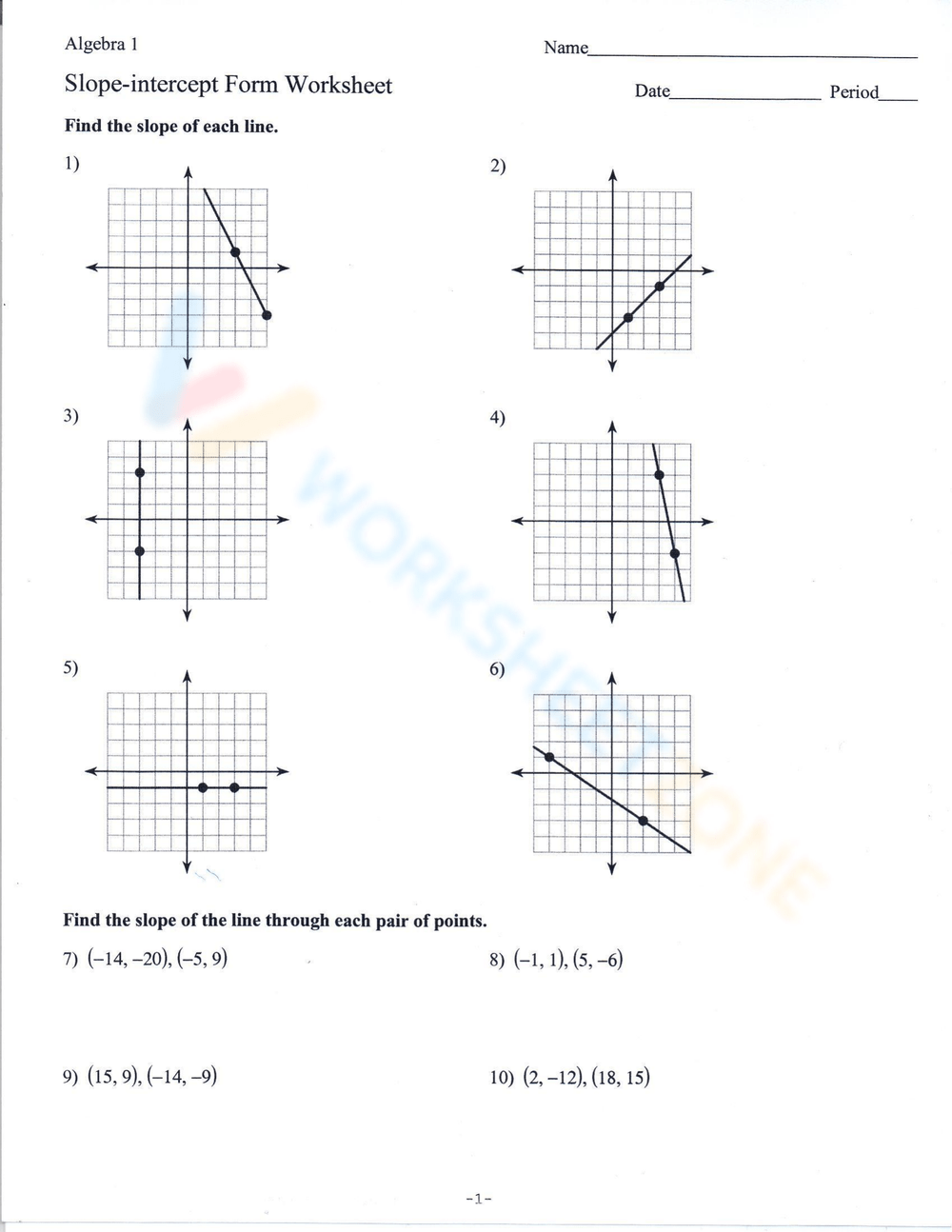 ACTIVITY 3 Standard To Slope Intercept Form PDF Worksheets Library