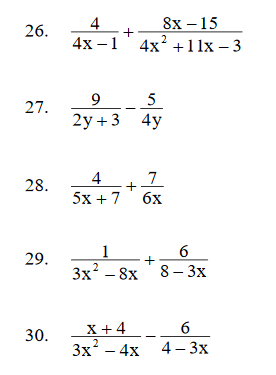 Adding And Subtracting Rational Expressions Worksheet PDF