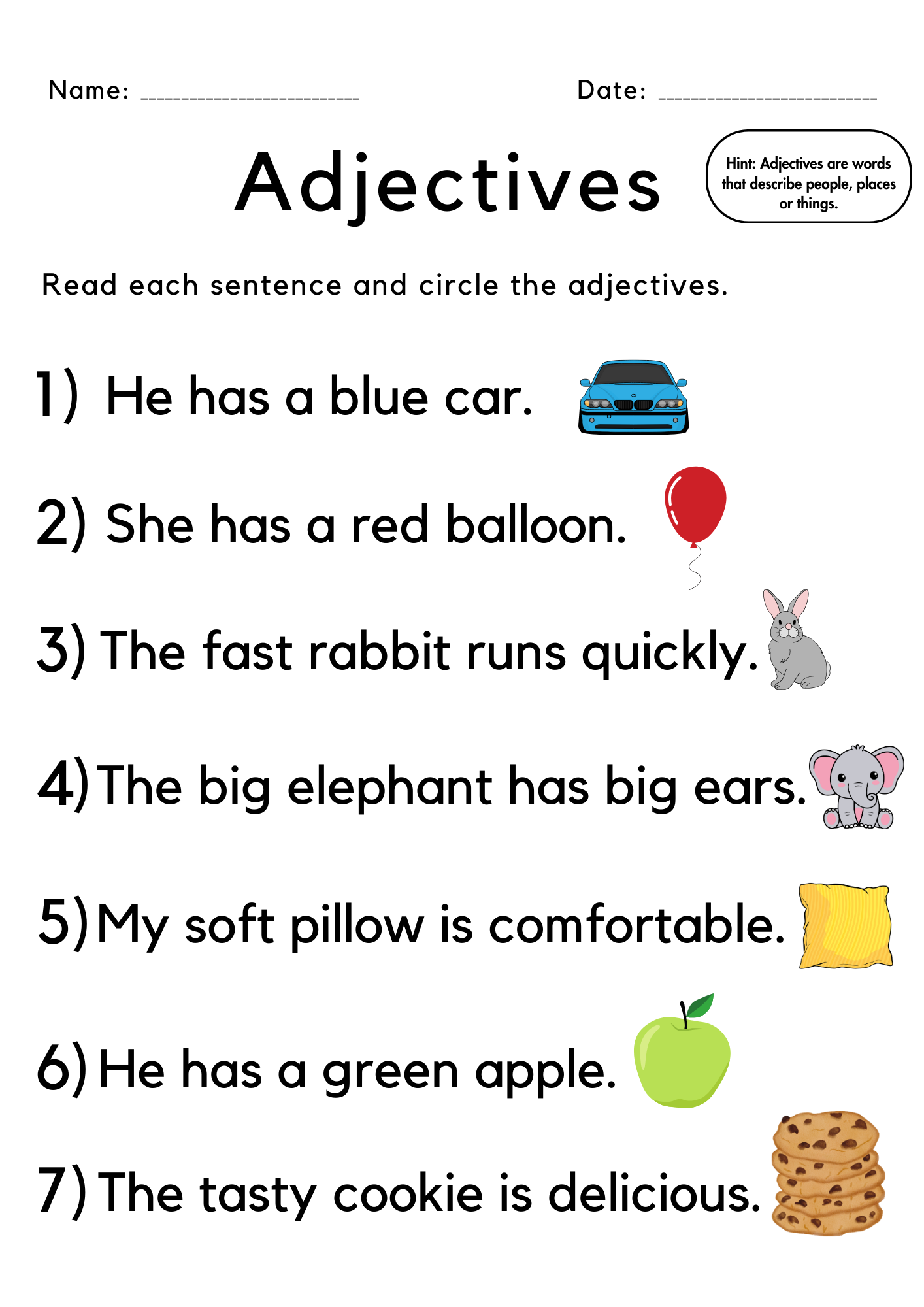 Adjectives Worksheets Worksheets Library