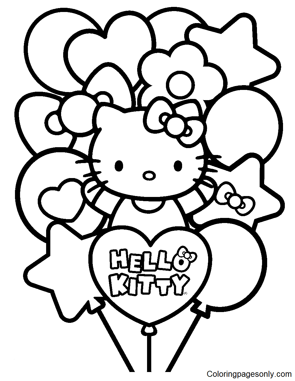 Adorable Hello Kitty In 2024 Hello Kitty Colouring Pages Hello Kitty