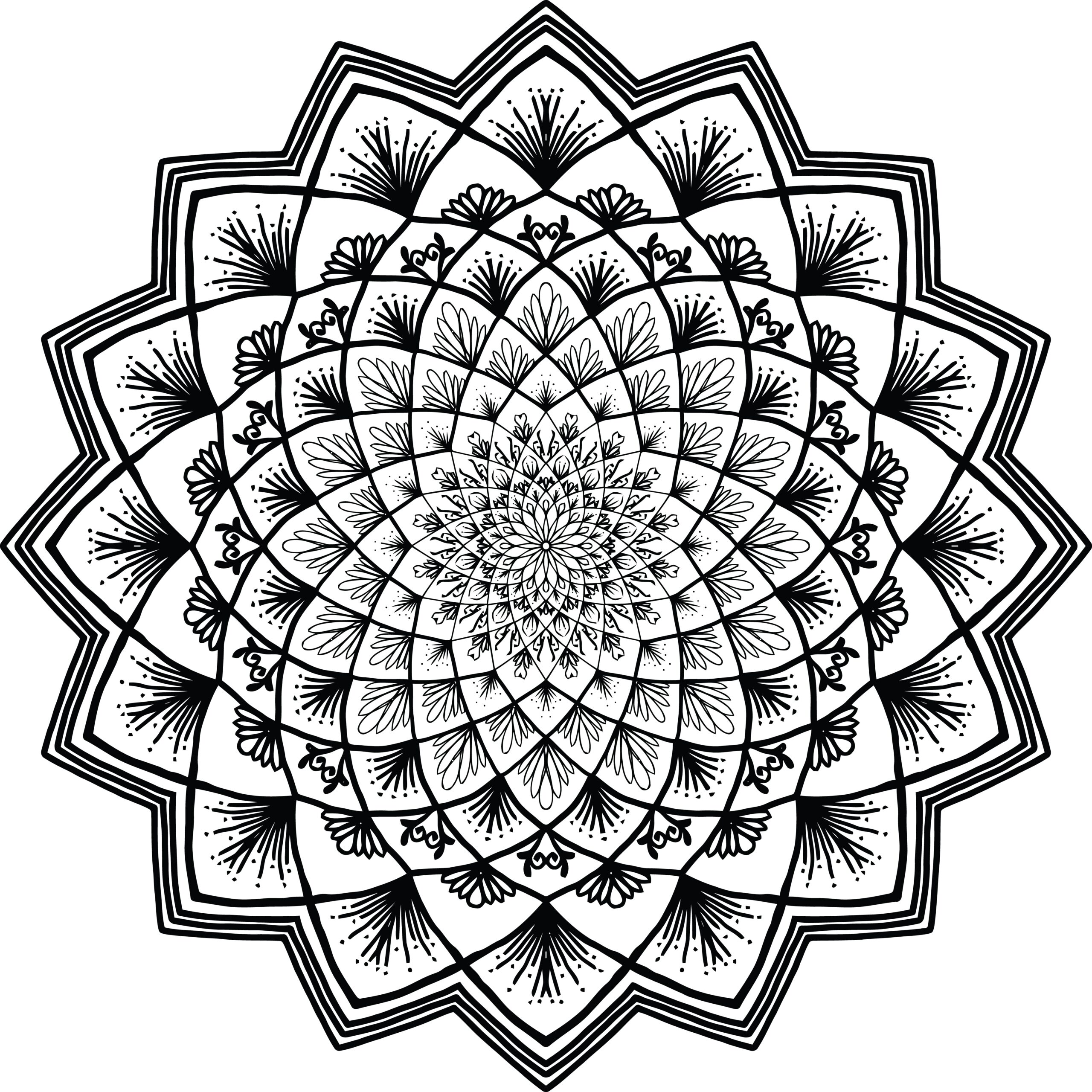 Adult Coloring Pages Printable Mandala Digmine
