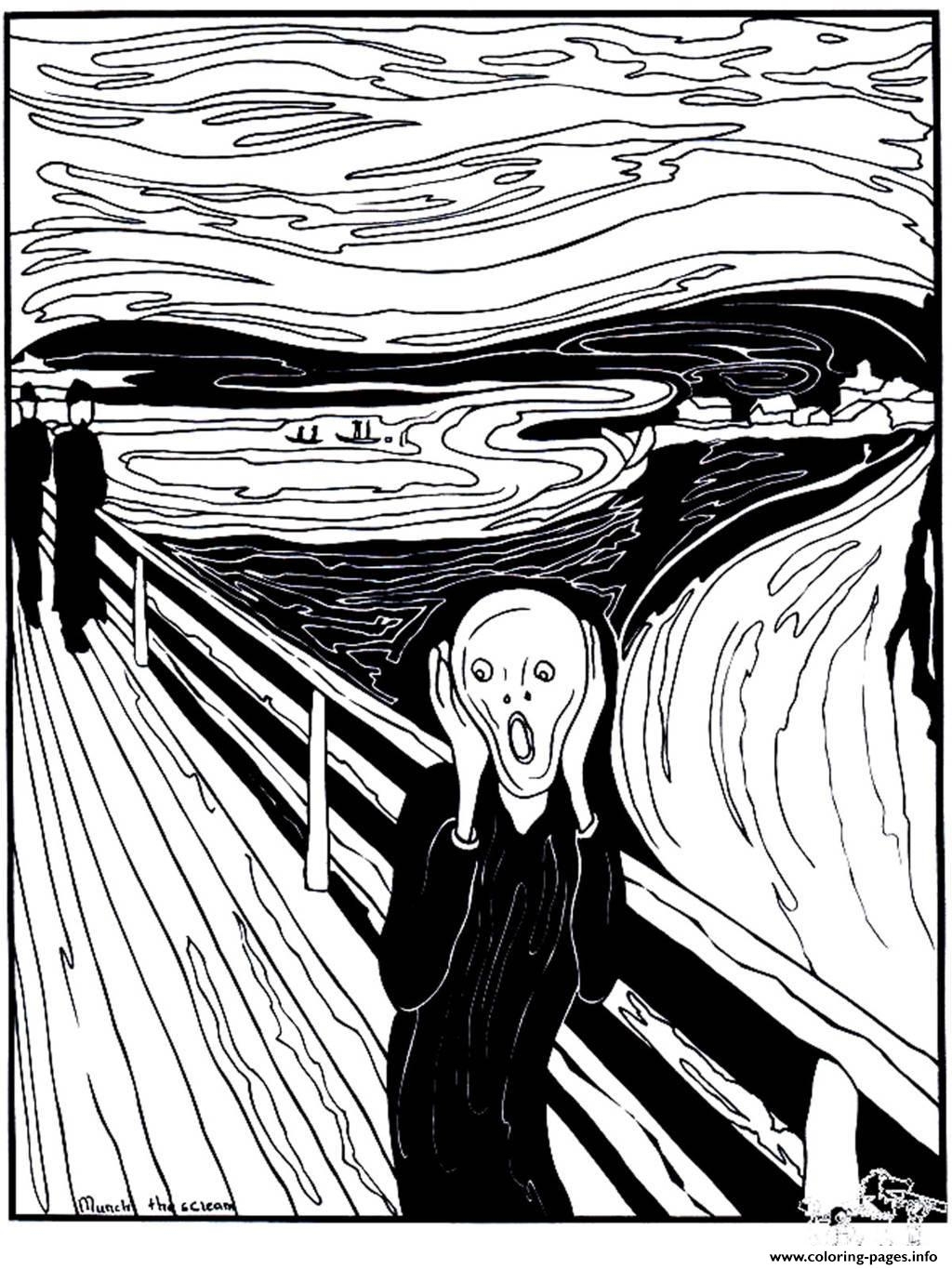 Adult Munch The Scream Coloring Pages Printable