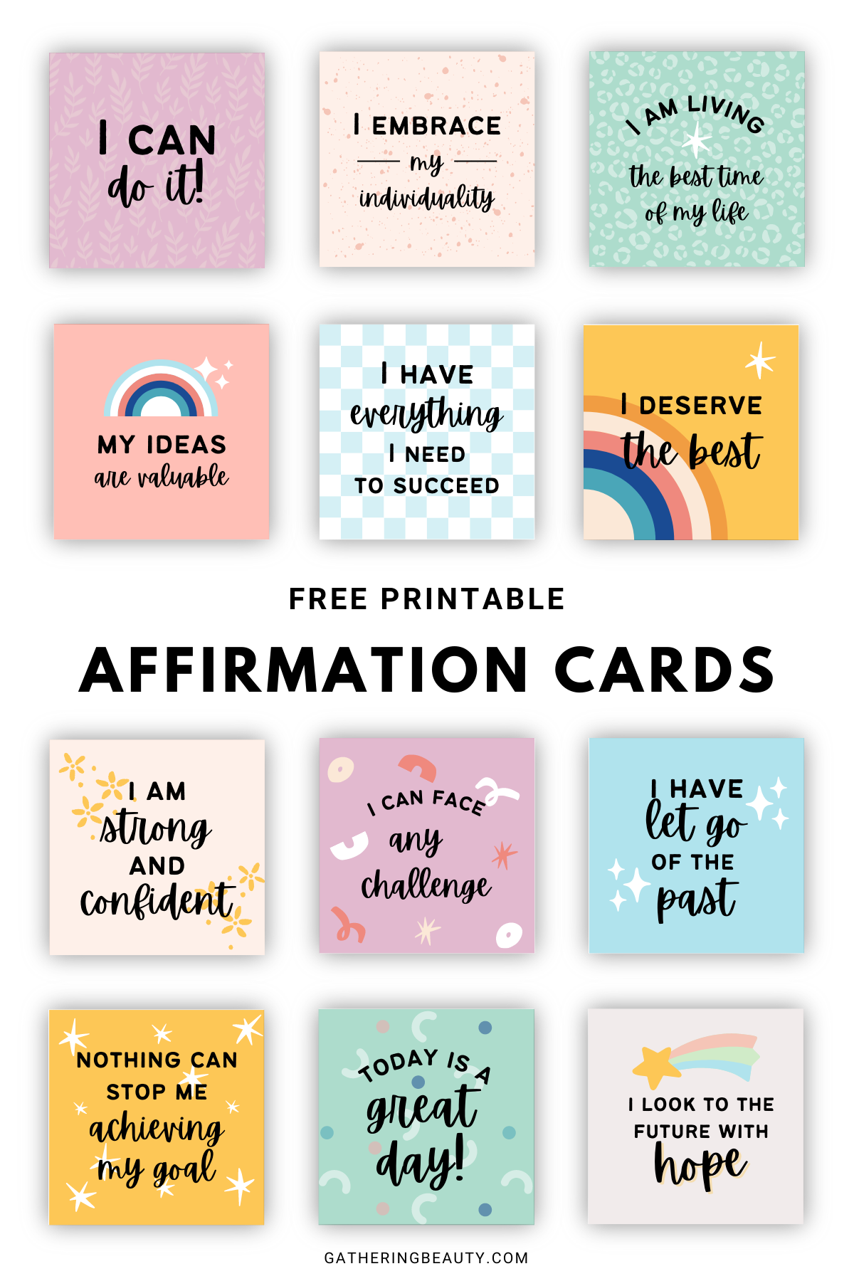 Affirmation Cards Free Printable Artofit