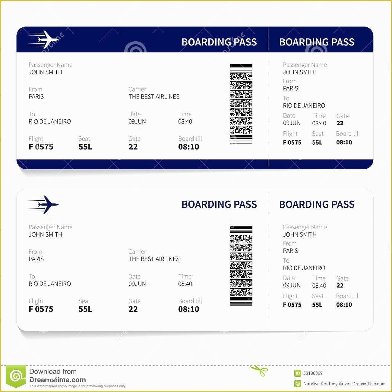 Airline Ticket Invitation Template Free Download Of Airline Ticket 