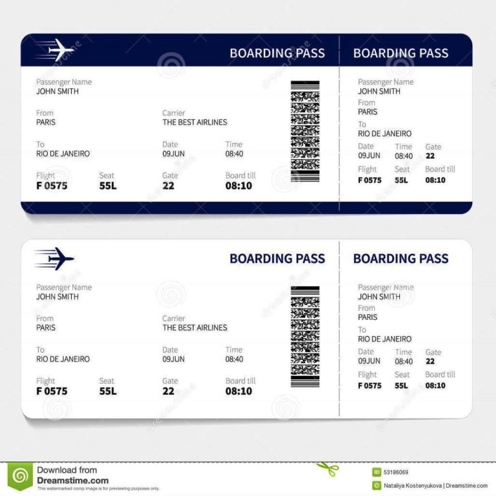 Airline Ticket Invitation Template Free SampleTemplatess 