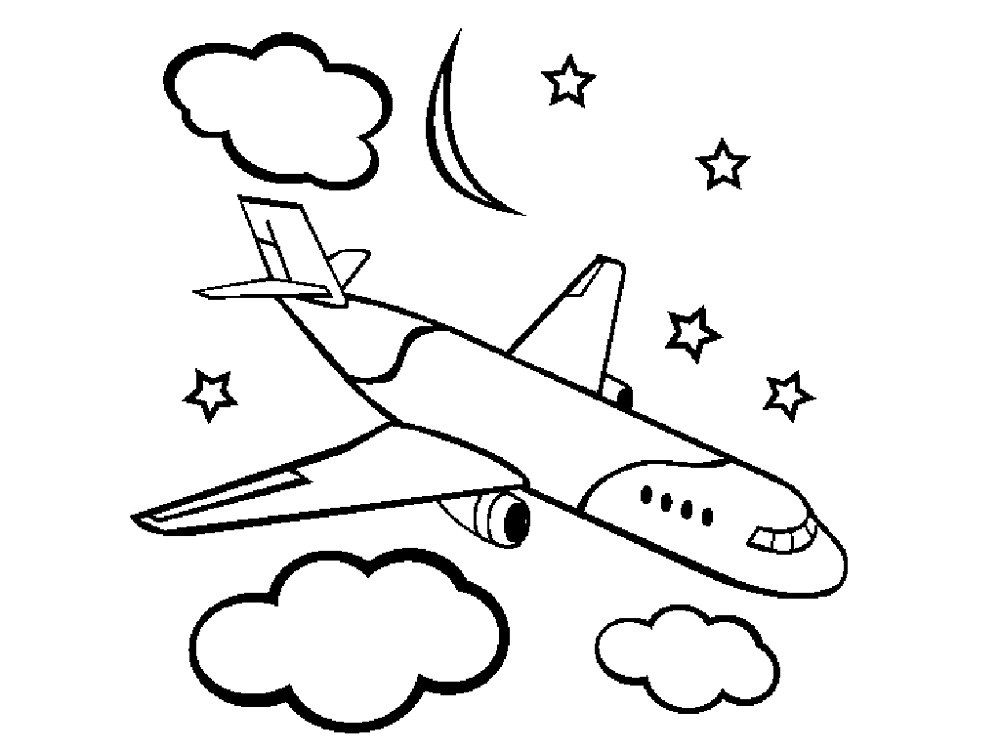 Airplane Colouring Sheets Learning Printable